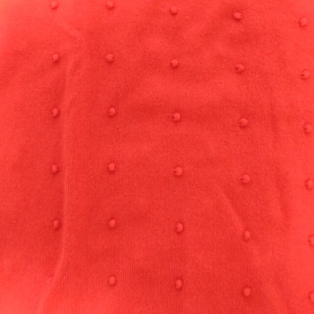 ドット柄七分袖ニット(レッド) レディースのトップス(ニット/セーター)の商品写真