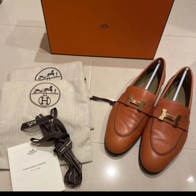 靴/シューズHermes モカシンパリ　37