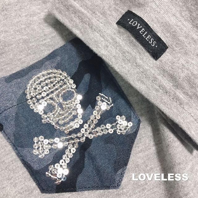 LOVELESS(ラブレス)の【LOVELESS】ラブレス カモフラポケット スパンコールスカル Tシャツ メンズのトップス(Tシャツ/カットソー(半袖/袖なし))の商品写真