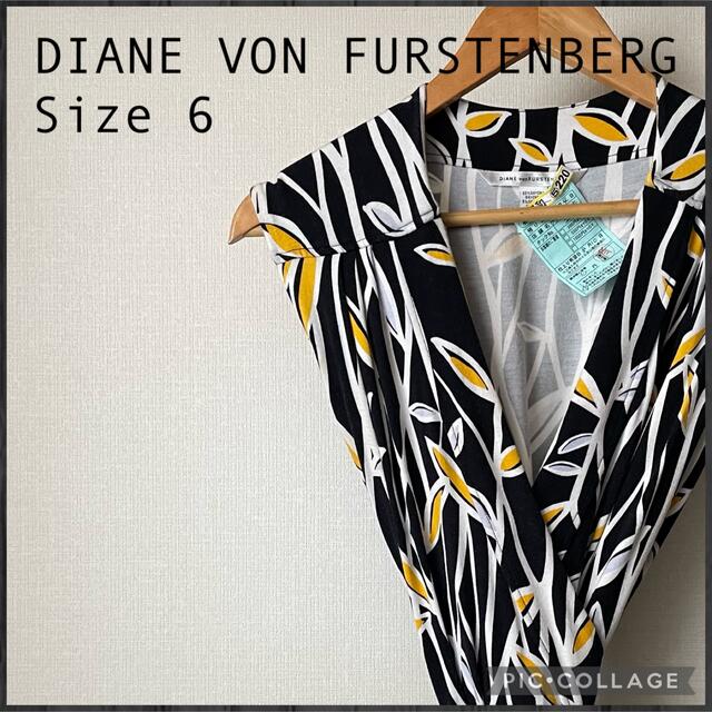 DIANE von FURSTENBERG(ダイアンフォンファステンバーグ)のDIANE von FURSTENBERG ノースリーブ カシュクールワンピース レディースのワンピース(ひざ丈ワンピース)の商品写真