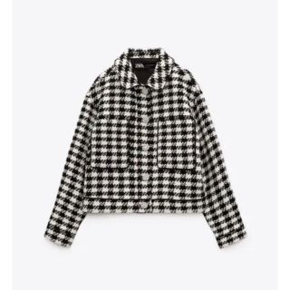 ZARA ビジューボタンハウンドトゥース ジャケット XS 品番2728/103(テーラードジャケット)