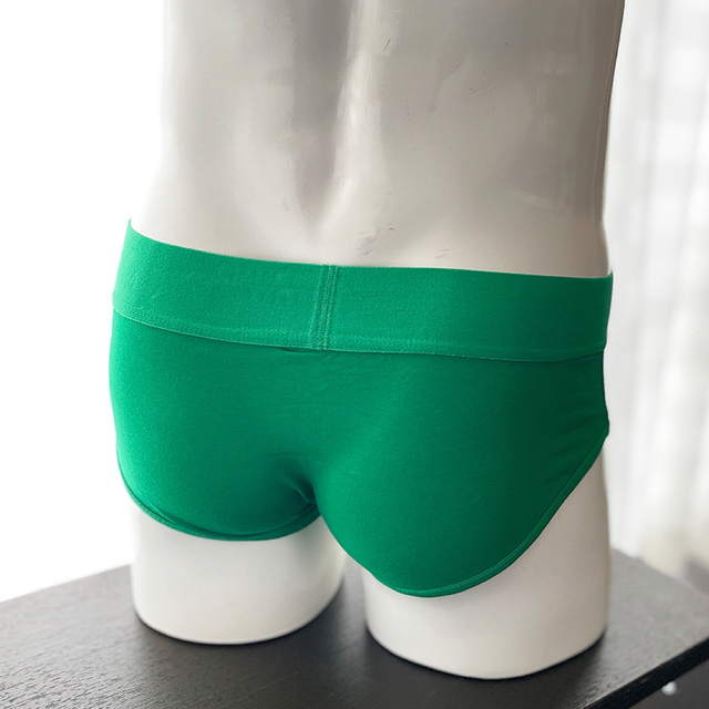 【緑・L】PUMP ローライズブリーフ ビキニ ワントーン 伸縮性コットン 1枚 メンズのアンダーウェア(その他)の商品写真