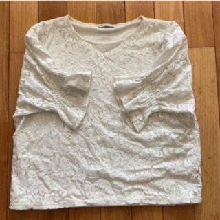 ザラ(ZARA)のZARA レーストップス　ブラウス　カットソー(カットソー(半袖/袖なし))