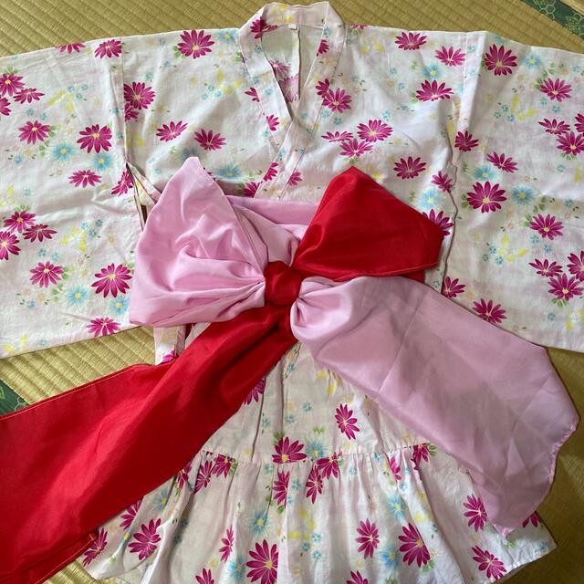 子供浴衣130センチ スカートタイプ　3点セット キッズ/ベビー/マタニティのキッズ服女の子用(90cm~)(甚平/浴衣)の商品写真