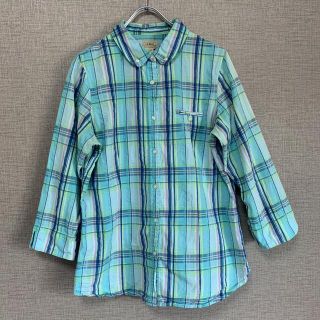 エルエルビーン(L.L.Bean)のエルエルビーン　90s 00s ビンテージ　チェック　ミント色　アメリカ古着(シャツ/ブラウス(長袖/七分))