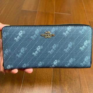 コーチ(COACH)の3547 コーチ　長財布　紺色　コーチ　柄(財布)