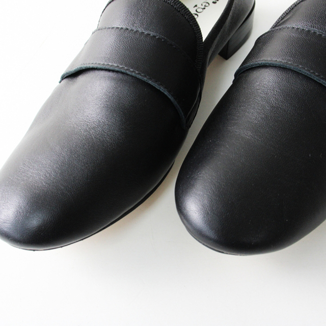 極美品 Repetto レペット Michael Loafers マイケル レザーローファー 38.5/ブラック  24.3cm【2400012913394】