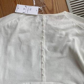 Sono - 22SS 今季品 sono ホワイト ペプラムハイブリッドニットプル