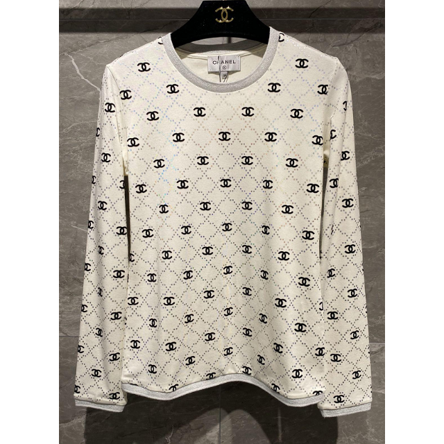 日本最大のブランド - CHANEL CHANEL 長袖トップス ココマークロゴニットセーター Tシャツ(半袖+袖なし)
