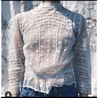 エディットフォールル(EDIT.FOR LULU)の専用出品◎vintage France antique dot blouse(シャツ/ブラウス(長袖/七分))