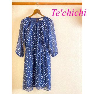 テチチ(Techichi)のTe'chichi  テチチ　ナチュラルドット　シアーワンピース(ひざ丈ワンピース)