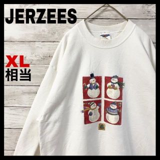 819 JERZEES スウェット USA製 スノーマン 雪だるま ツリー(スウェット)