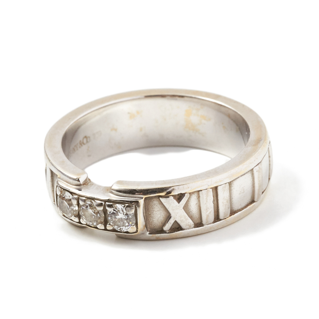 から厳選した Tiffany & 【中古】 アトラス 3Pダイヤリング #9
