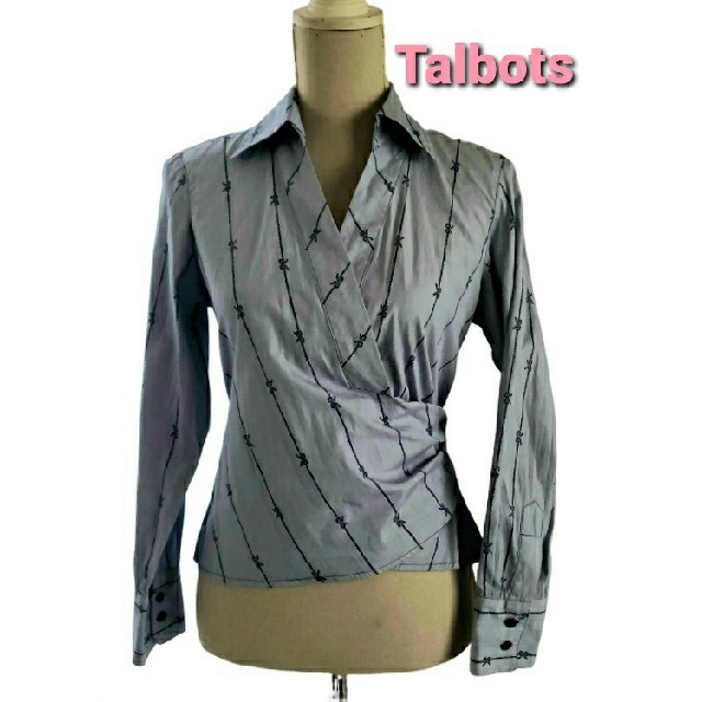 TALBOTS(タルボット)の美品　Talbots   背中がリボンの可愛いカシュクールブラウス　コットン レディースのトップス(シャツ/ブラウス(長袖/七分))の商品写真