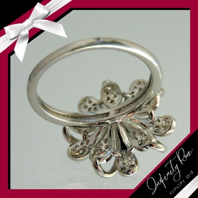 （1041）12号　豪華な繊細無数のスワロお花のリング　無数の輝き　指輪 レディースのアクセサリー(リング(指輪))の商品写真