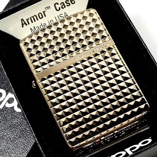 ジッポー(ZIPPO)の新品 ZIPPO アーマーダイヤカットロゴ ピンクゴールド ジッポ ライター(タバコグッズ)