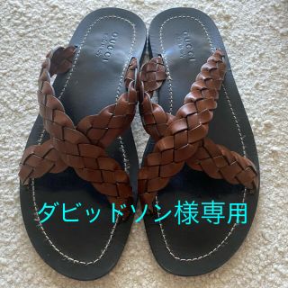 グッチ(Gucci)の■美品■ GUCCI メンズ レザー サンダル グッチ　メッシュ(サンダル)