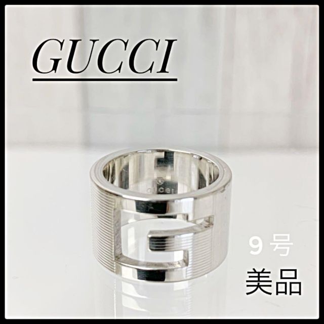 GUCCH グッチ ブランデッド Gワイドリング シルバー925 9号サイズ ...