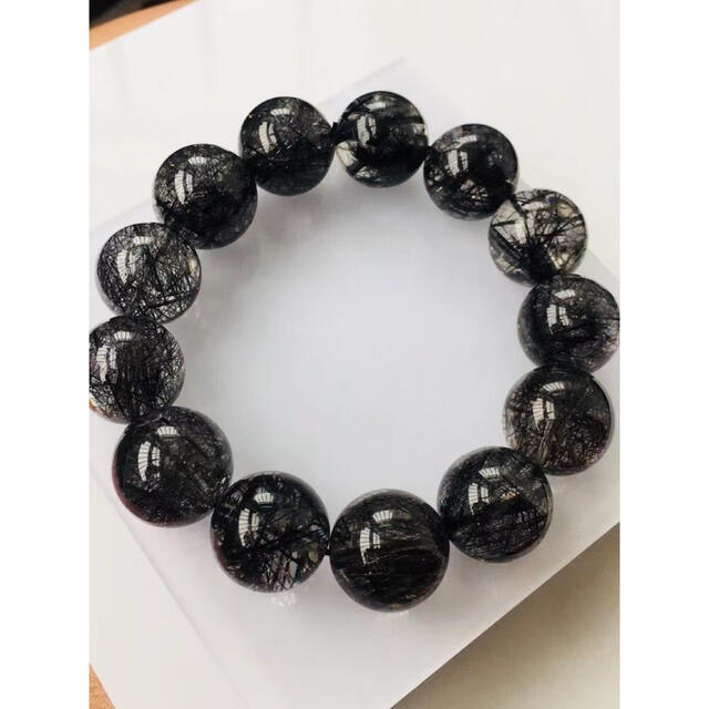 ⭐︎【天然】ブラックルチルクォーツ ブレスレット 18.5mm