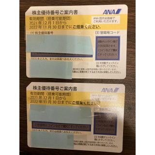 エーエヌエー(ゼンニッポンクウユ)(ANA(全日本空輸))のANA(全日本)株主優待券2枚(その他)