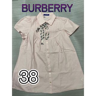 バーバリーブルーレーベル(BURBERRY BLUE LABEL)のバーバリー　トップス　半袖シャツ　リボン　38(シャツ/ブラウス(半袖/袖なし))