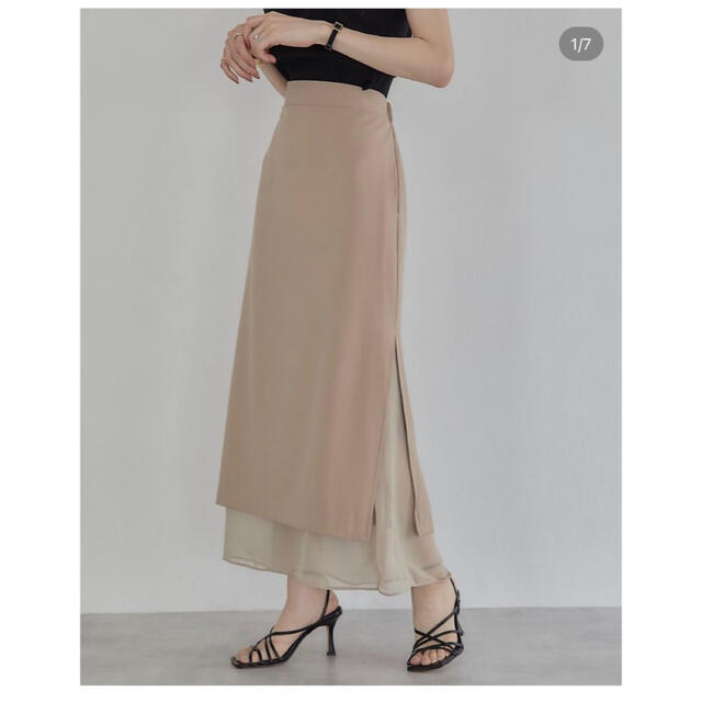 amel(エイメル)のamel tulle layered slit skirt  エイメル　スカート レディースのスカート(ロングスカート)の商品写真