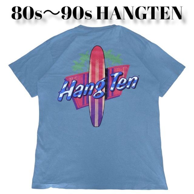 80s 90s HANGTEN ビッグプリント Tシャツ  サーフィン