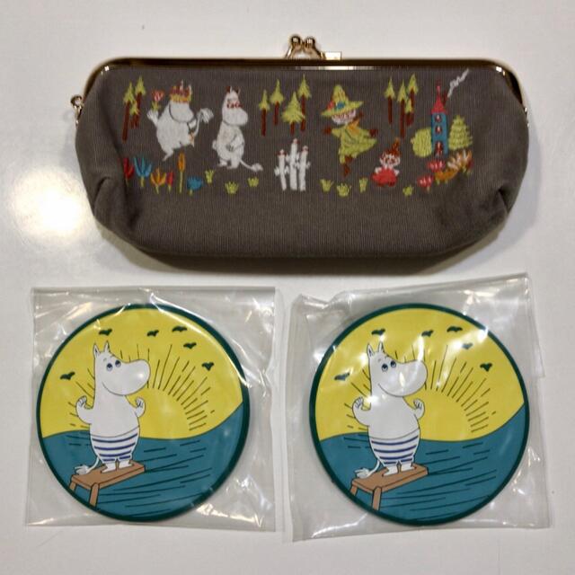 MOOMIN(ムーミン)のムーミン☆コースター2個＆刺繍がま口ポーチセット エンタメ/ホビーのおもちゃ/ぬいぐるみ(キャラクターグッズ)の商品写真