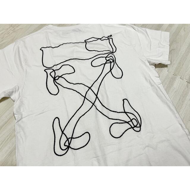 新品 OFF-WHITE アブストラクト アロー 刺繍 オーバーTシャツ S 白