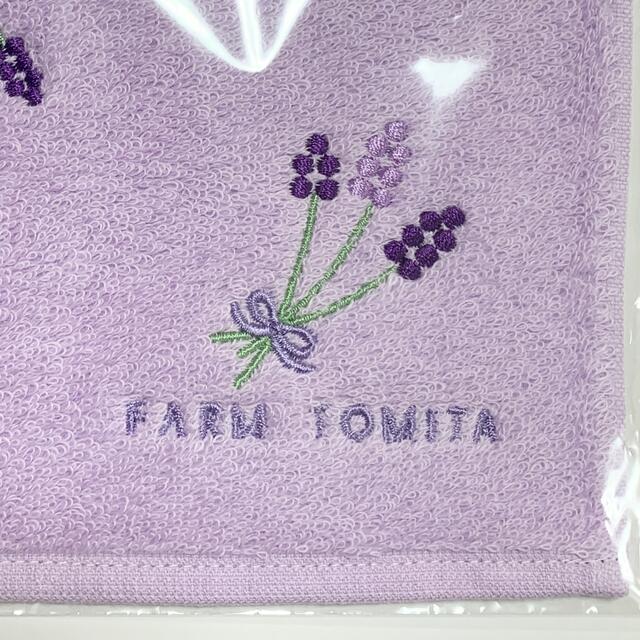 今治タオル(イマバリタオル)の新品 ファーム富田 タオルハンカチ ミニタオル ラベンダー 刺繍 花柄 今治タオ レディースのファッション小物(ハンカチ)の商品写真