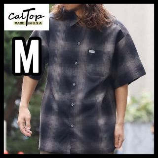 カルトップ(CALTOP)の少量入荷❇️CALTOP キャルトップ 半袖チェックシャツ ブラックチャコールM(シャツ)