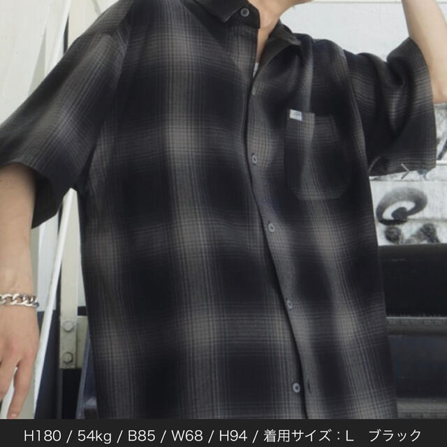 新品 CALTOP キャルトップ 半袖チェックシャツ ブラックチャコール 2XL
