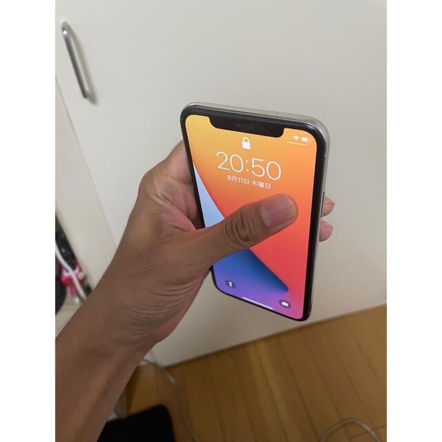 【正常動作】iphone X 64GB シルバー SIMフリーSIMフリー対応SIMサイズ