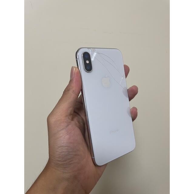 【正常動作】iphone X 64GB シルバー SIMフリーSIMフリー対応SIMサイズ