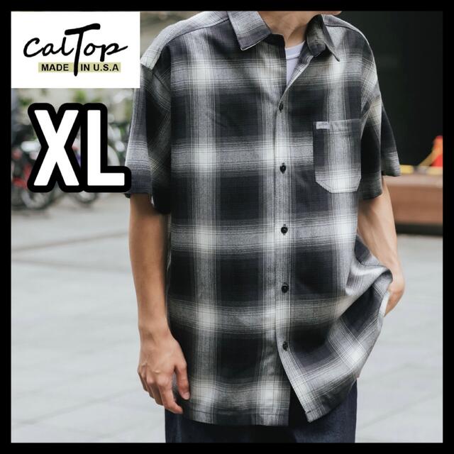 少量入荷❇️CALTOP キャルトップ 半袖チェックシャツ ブラック