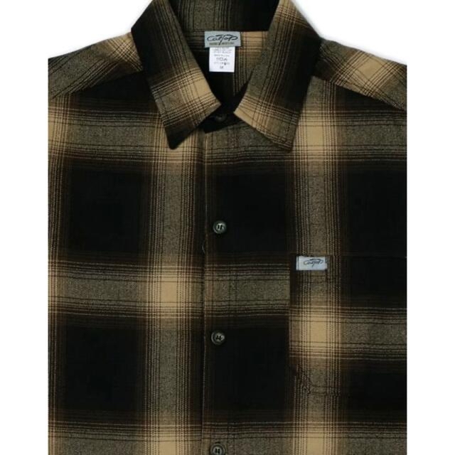 少量入荷❇️CALTOP キャルトップ 半袖チェックシャツ ブラウンカーキ M
