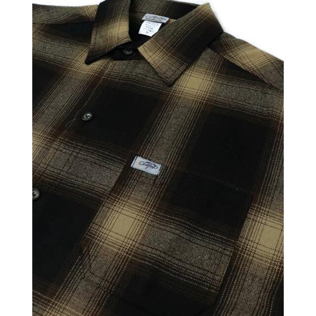 CALTOP(カルトップ)の少量入荷❇️CALTOP キャルトップ 半袖チェックシャツ ブラウンカーキ L メンズのトップス(シャツ)の商品写真