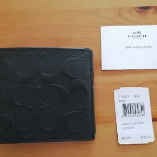 コーチ(COACH)のコーチ 二つ折り財布 メンズ COACH F75371 BLK(折り財布)