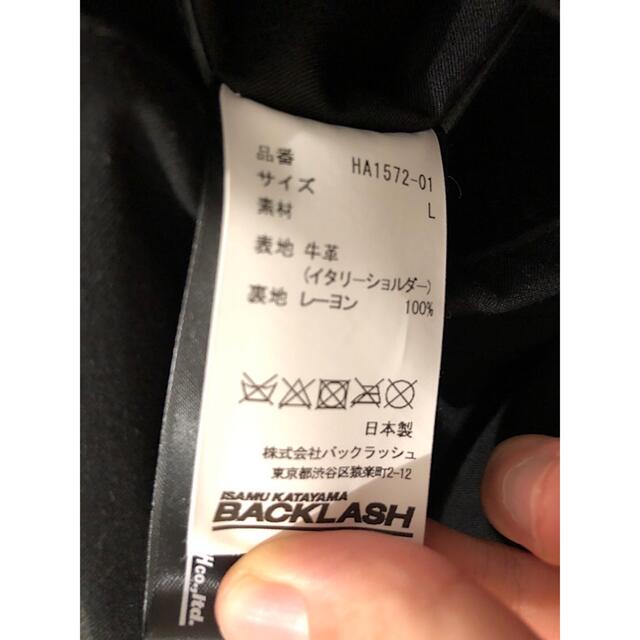 ISAMUKATAYAMA BACKLASH(イサムカタヤマバックラッシュ)の極美品バックラッシュ20AW別注イタリーショルダーシングルライダース黒L メンズのジャケット/アウター(ライダースジャケット)の商品写真
