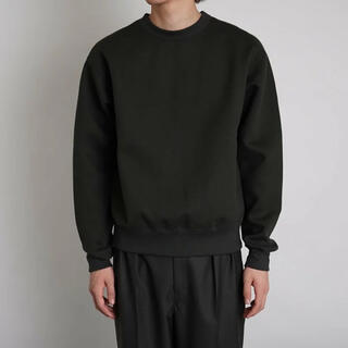 LEMAIRE ルメール 21AW FLEECE SWEATSHIRT フリーススウェットシャツ M213 JE303 LJ069 M LEAD ダークグリーン トレーナー クルーネック プルオーバー トップス【新古品】【LEMAIRE】