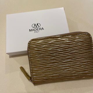 値下げ⭐️未使用　MADERA/(W)牛革 箔押し ラウンドファスナー小銭入れ(財布)