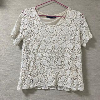 ヘザー(heather)のHeather ヘザー　半袖スカラップ レース カットソー トップス 総レース(カットソー(半袖/袖なし))