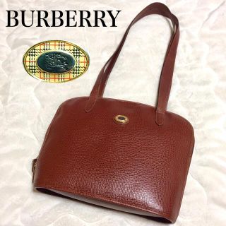 バーバリー(BURBERRY)の【美品】バーバリーズ トートバッグ ブラウン レザー ノバチェック ロゴ入り(トートバッグ)