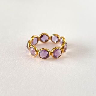 Amethyst 22k gold plated eternity ring(リング(指輪))