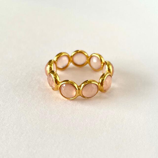 Rose chalcedony 22k plated eternity ring レディースのアクセサリー(リング(指輪))の商品写真