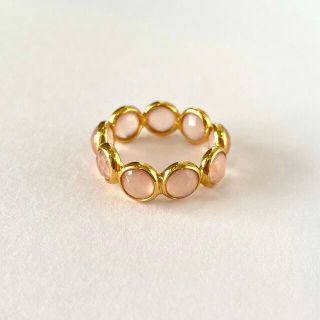 Rose chalcedony 22k plated eternity ring(リング(指輪))