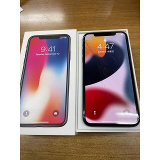 アイフォーン(iPhone)の中古iPhone X ブラック本体 64 GB (スマートフォン本体)