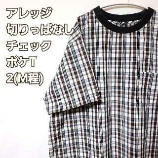 アレッジ(ALLEGE)のALLEGE アレッジ ビッグシルエット 切りっぱなしチェックポケT[2(M)](Tシャツ/カットソー(半袖/袖なし))