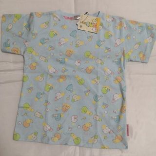 サンエックス(サンエックス)の新品すみっコぐらし☆半袖Tシャツサックス総柄size140㎝(Tシャツ/カットソー)