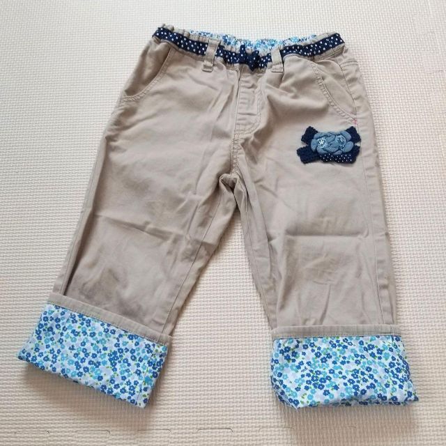 mikihouse - ミキハウス リーナ 折り返し パンツ 120 リボン 柔らか 花